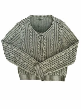 American Eagle Outfitters Sage Green Cable Knit Cardigan